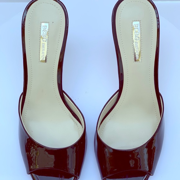 BCBGeneration Shoes - BCBG Patent leather peep toe  disco heels